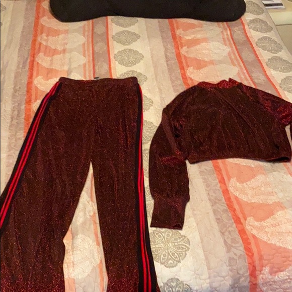 Akira Red Two Piece Glittery Set - Picture 2 of 5